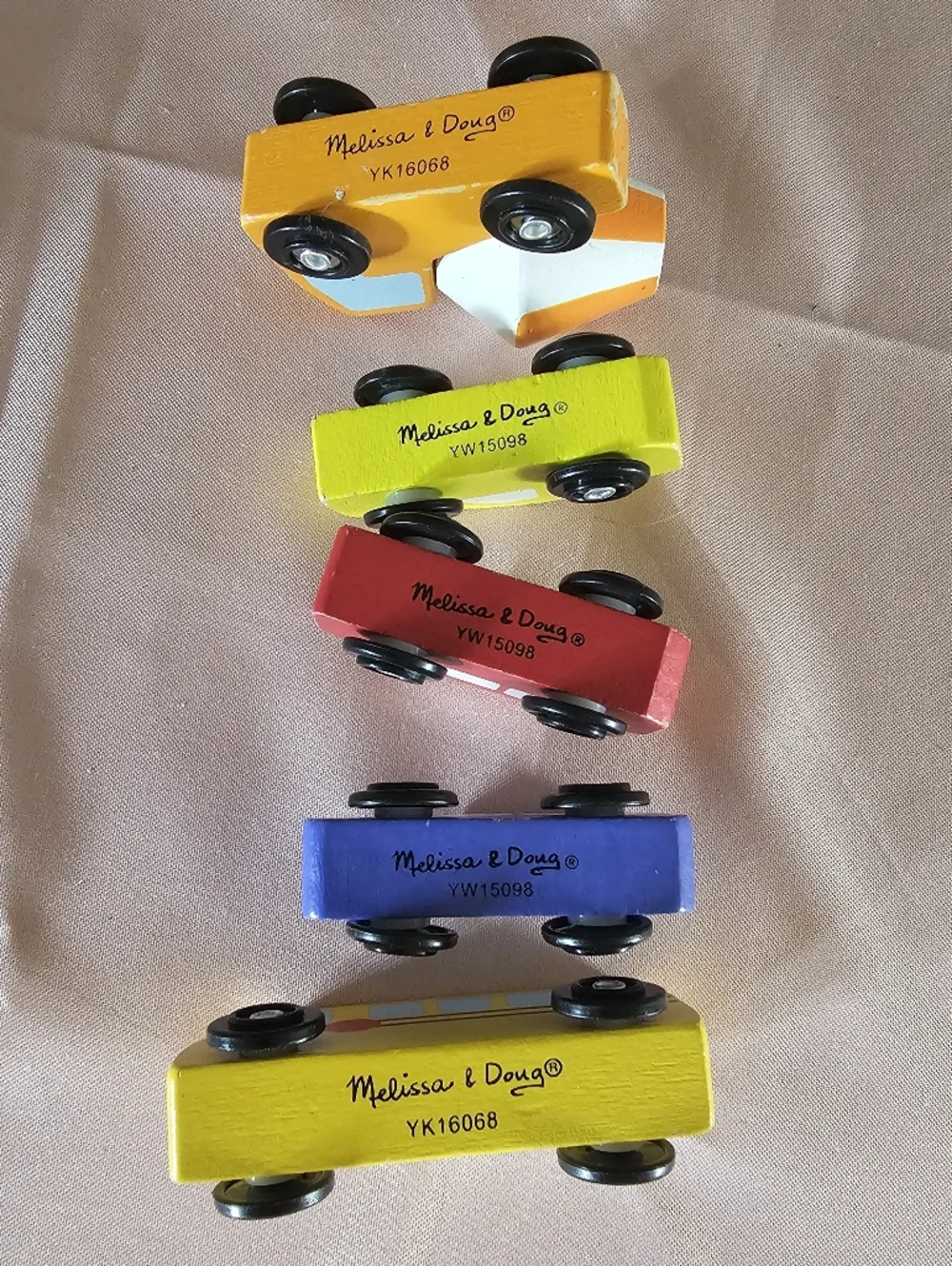 Melissa & Doug Wooden Toy Train & Car Bundle